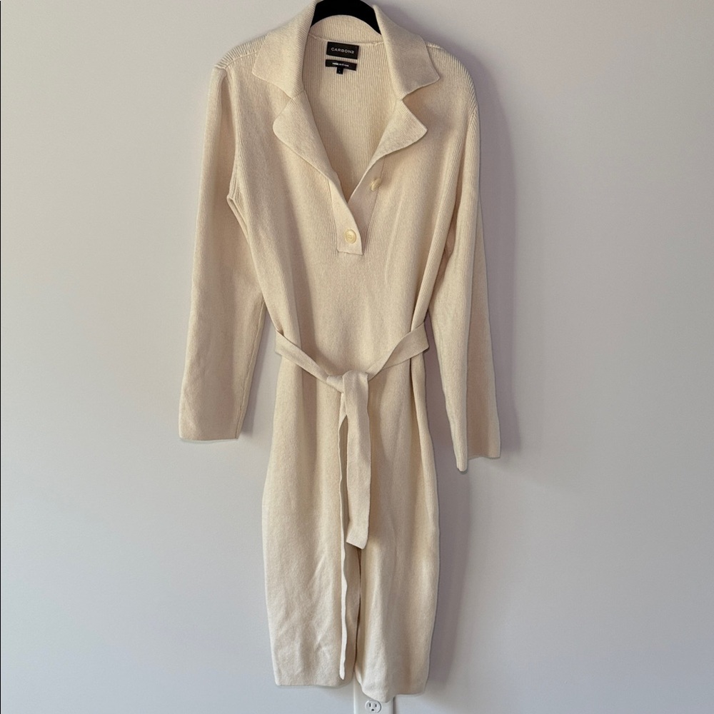 Carbon38 Cream Midi Dress